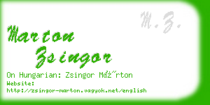 marton zsingor business card